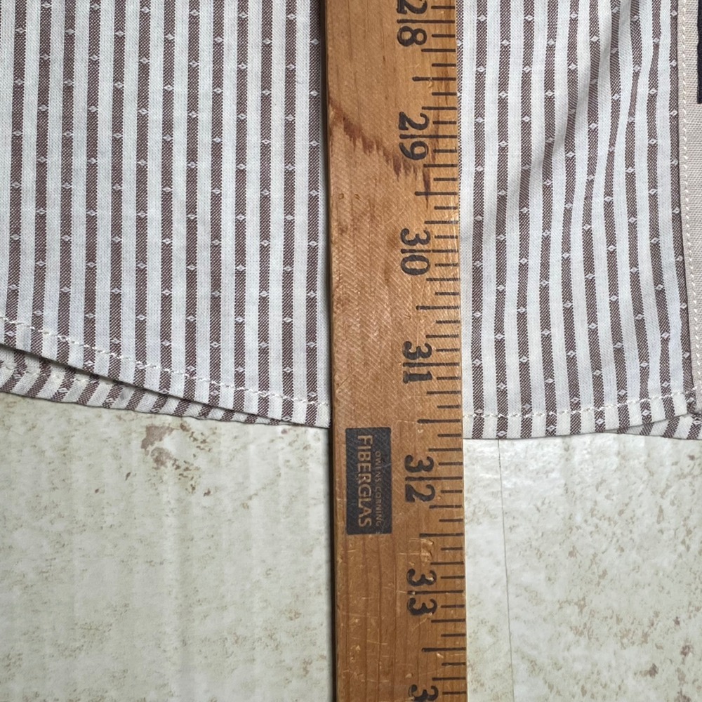 Black Brown 1826 Mens Striped Button Down Shirt XL Work Casual Office - Picture 5 of 9
